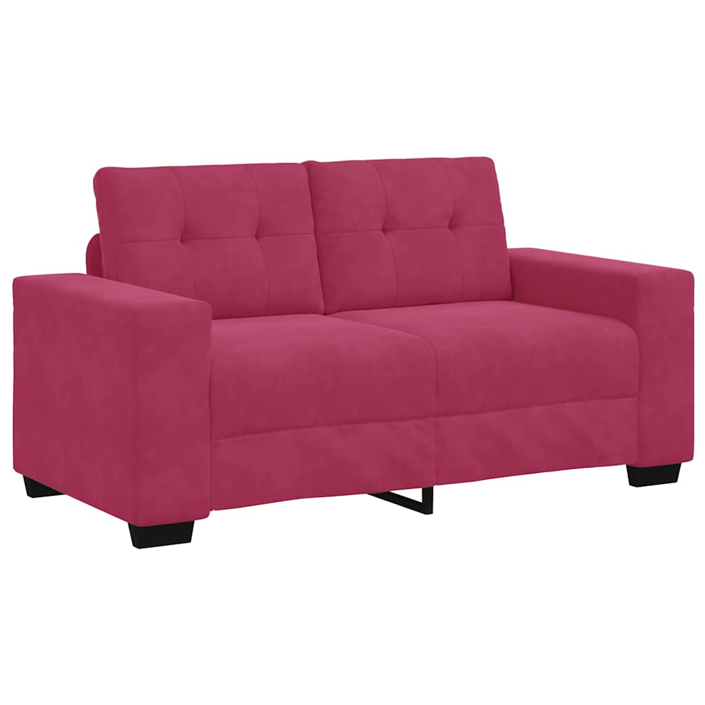 Sofa Set 2 pcs Weinrot 221 x 78 x 80 cm Samt