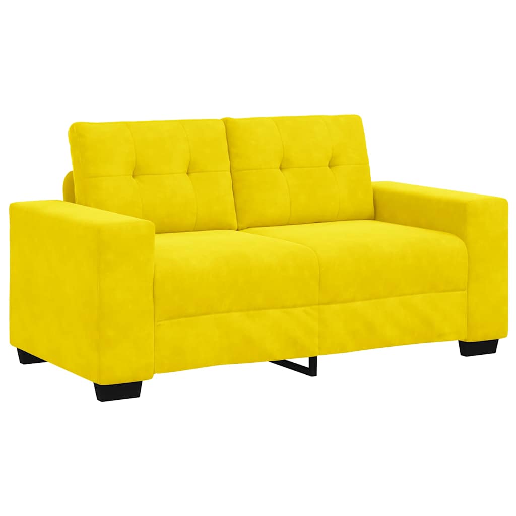 Sofa Set 2 pcs Gelb 221 x 78 x 80 cm Samt