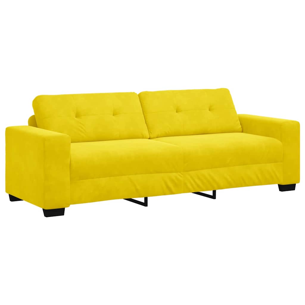 Sofa Set 2 pcs Gelb 221 x 78 x 80 cm Samt