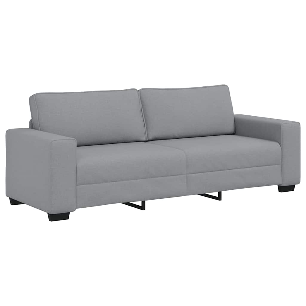 Ensemble de canapé 2 pièces avec coussins en tissu gris clair