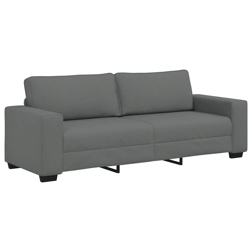 Ensemble de canapé 2 pièces avec coussins en tissu gris foncé