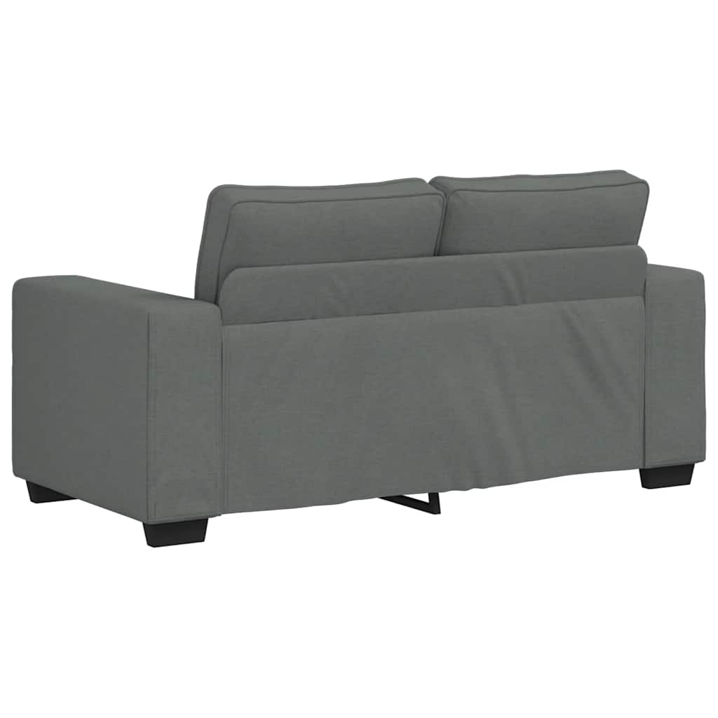Ensemble de canapé 2 pièces avec coussins en tissu gris foncé