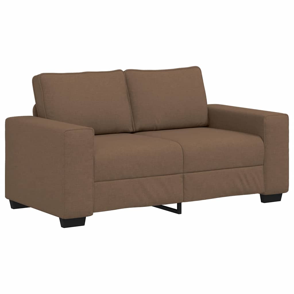 Ensemble de canapé 2 pièces avec coussins en tissu marron