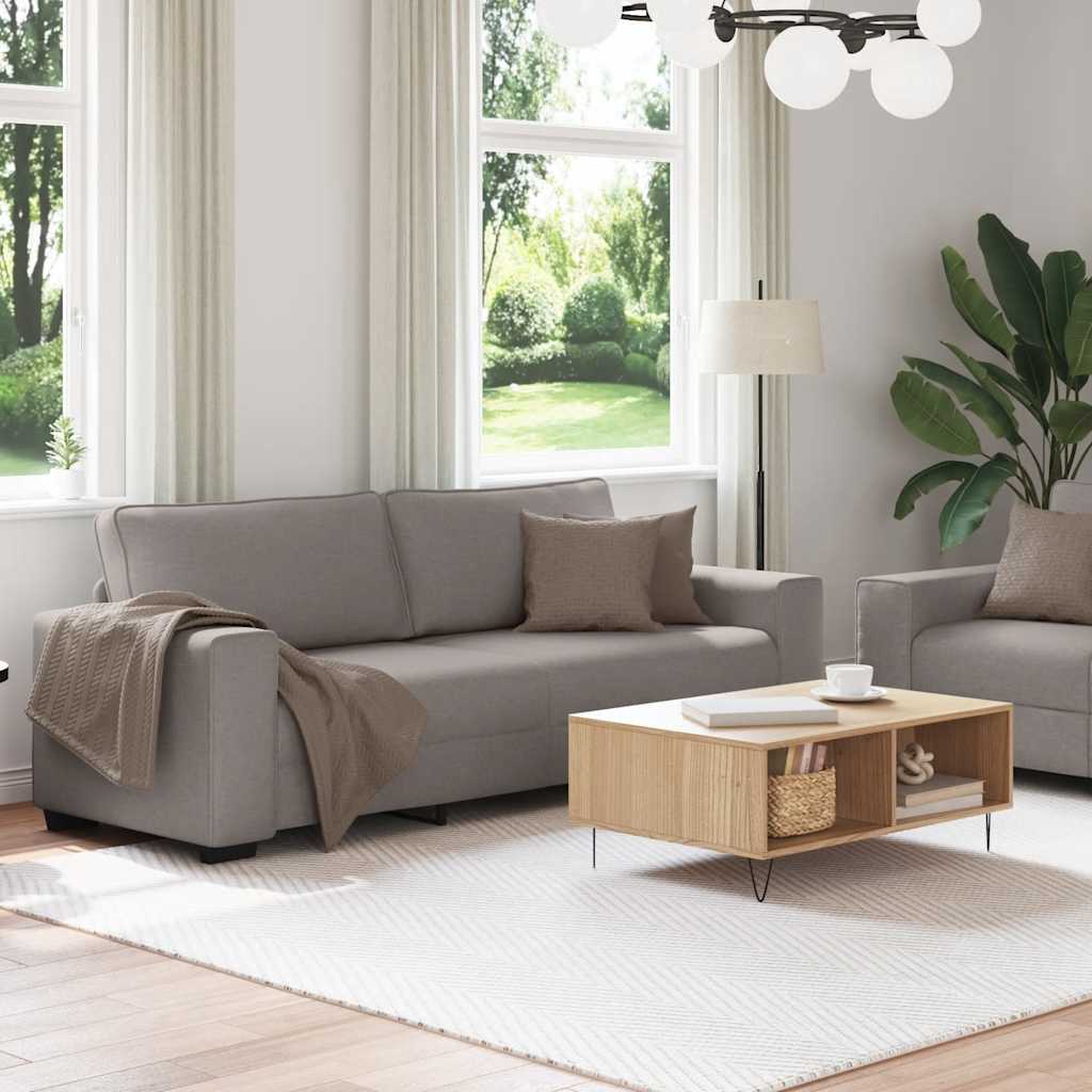 Ensemble de canapé 2 pièces avec coussins en tissu taupe