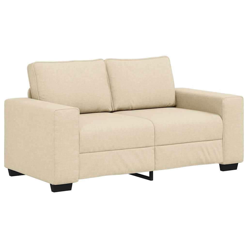 Ensemble de canapé 2 pièces avec coussins en tissu crème