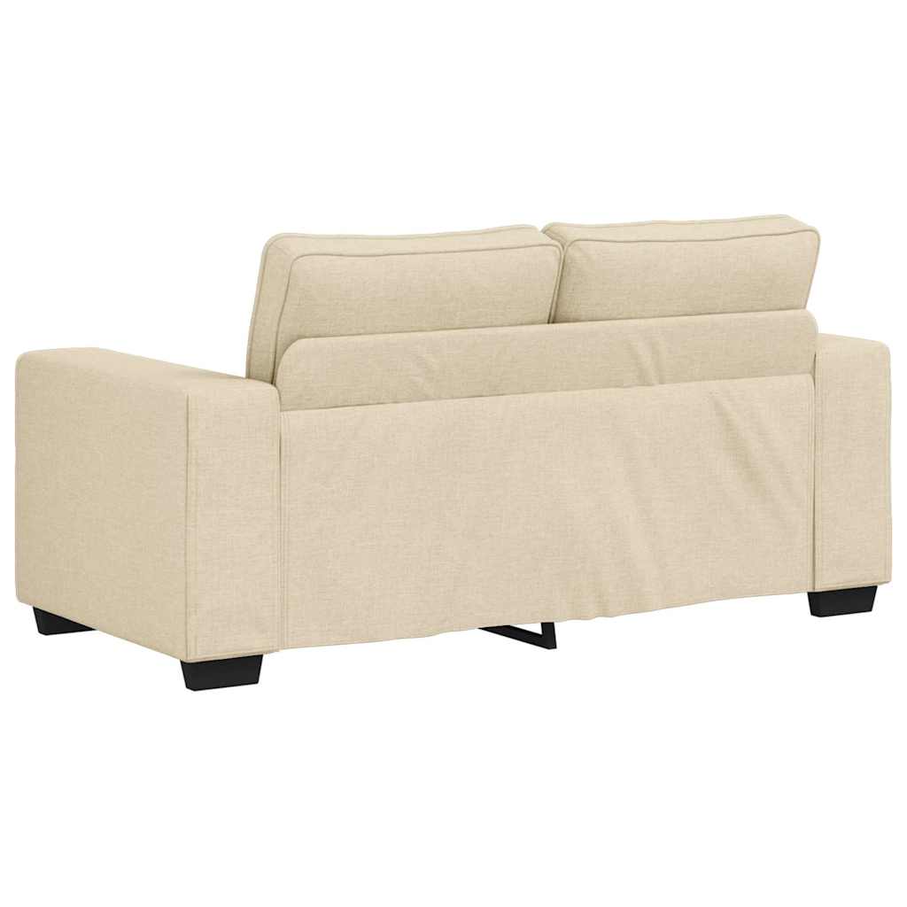 Ensemble de canapé 2 pièces avec coussins en tissu crème