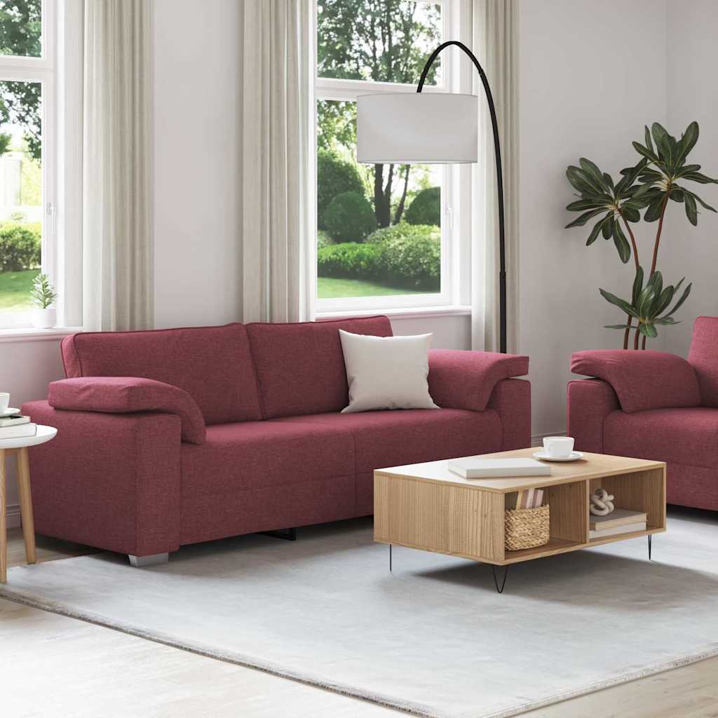 Sofa Set 2 pcs Weinrot 219 x 77 x 82 cm Stoff