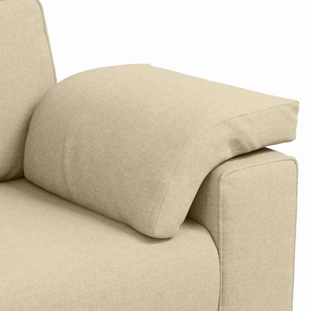 Sofa Set 2 pcs Creme 219 x 77 x 82 cm Stoff