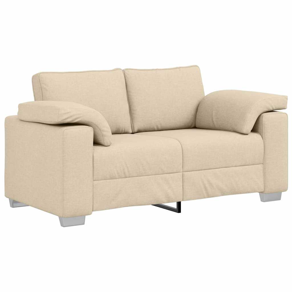 Sofa Set 2 pcs Creme 219 x 77 x 82 cm Stoff