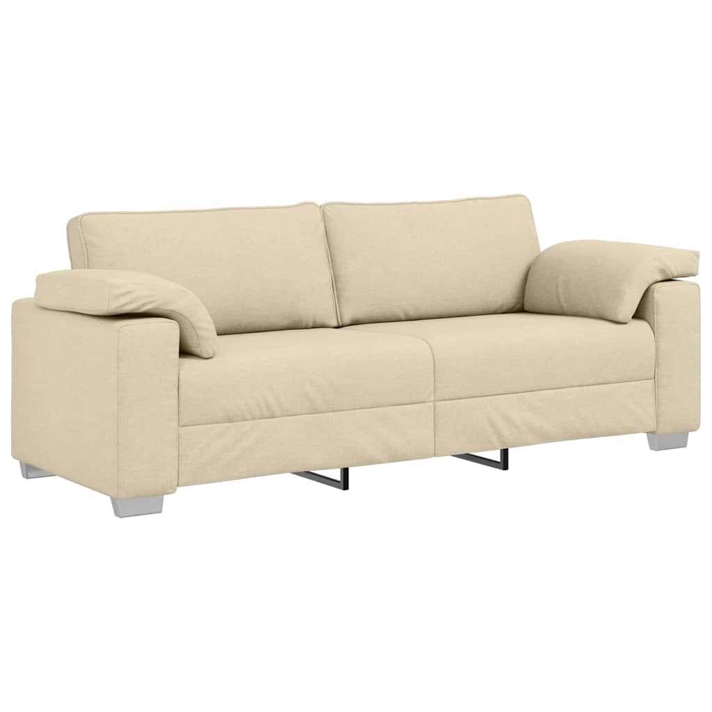Sofa Set 2 pcs Creme 219 x 77 x 82 cm Stoff