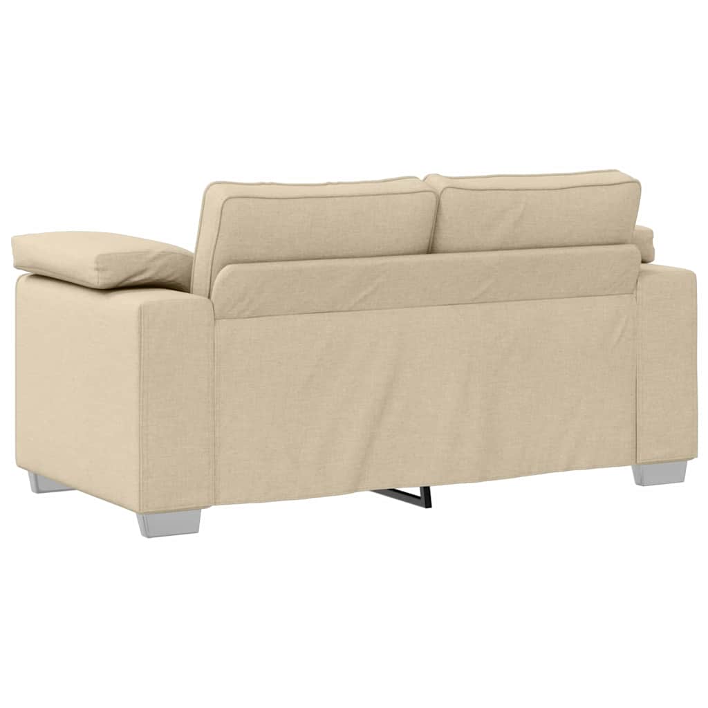 Sofa Set 2 pcs Creme 219 x 77 x 82 cm Stoff