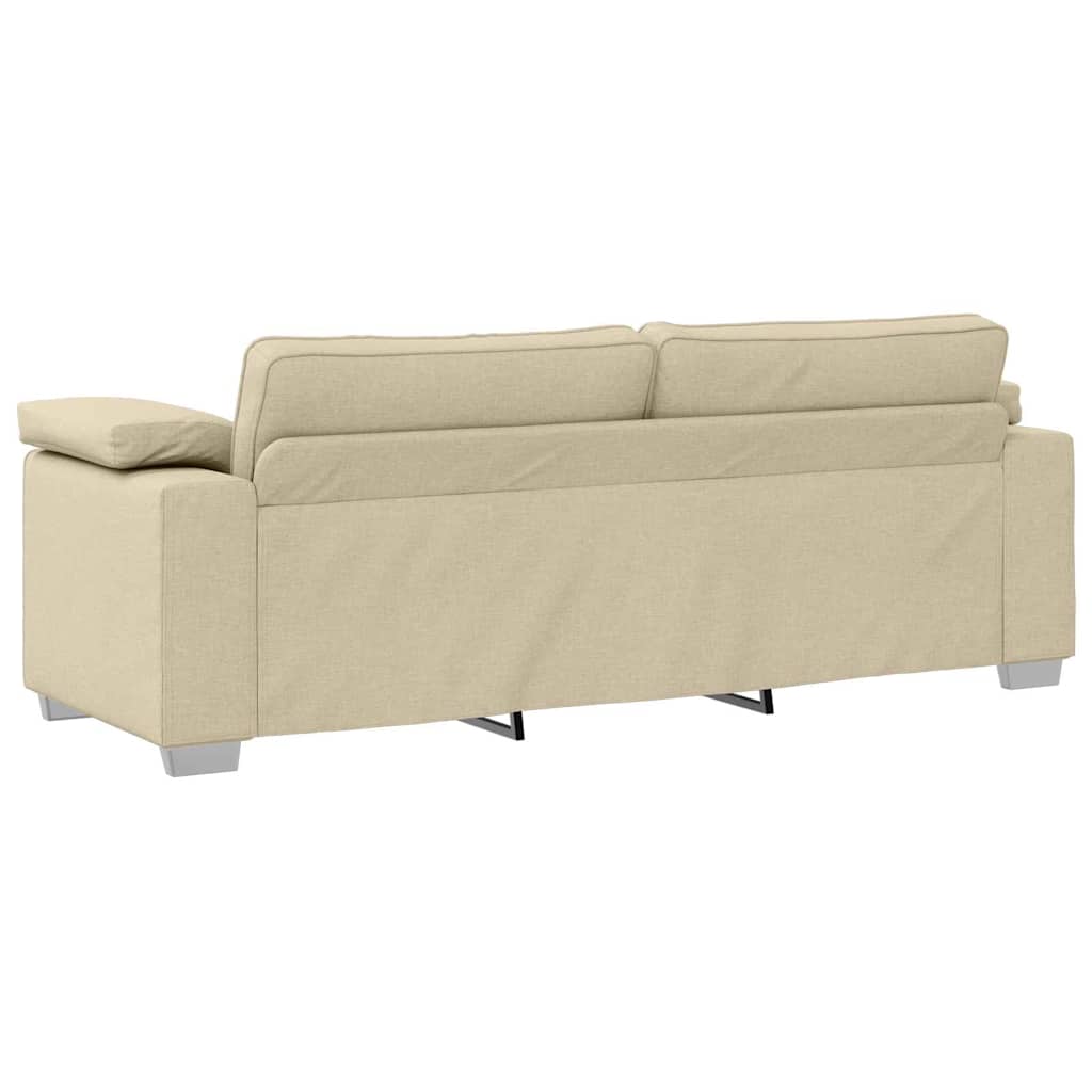 Sofa Set 2 pcs Creme 219 x 77 x 82 cm Stoff