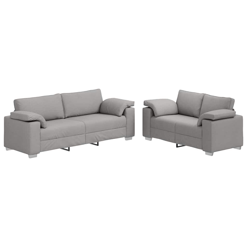 Sofa Set 2 pcs Wolken-Grau 219 x 77 x 82 cm Stoff