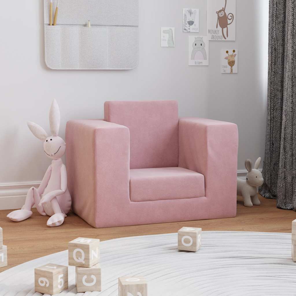 Schlafsofa für Kinder Rosa Weicher Plüsch