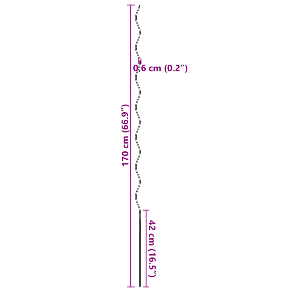 Pflanzenstütze 20 stk. Grün 170 x 0,6 x 0,6 cm Stahl