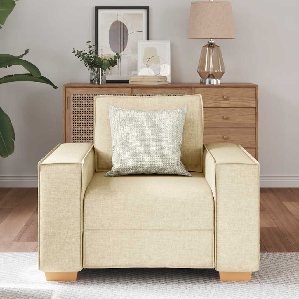 Sofa Stuhl Creme 60 cm Stoff