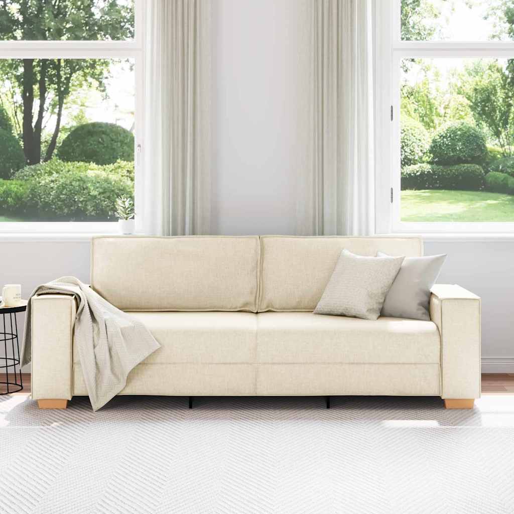 Sofa Stuhl mit Kissen mit Kissen Beige 220 x 78 x 84 cm Leinen