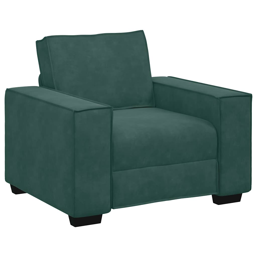 Fauteuil vert foncé 60 cm velours
