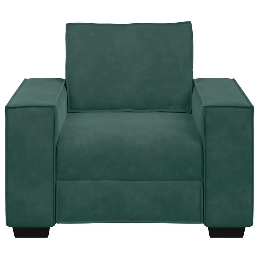 Fauteuil vert foncé 60 cm velours