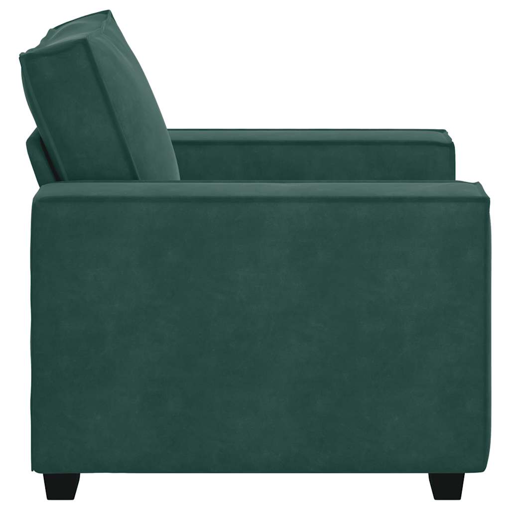 Fauteuil vert foncé 60 cm velours