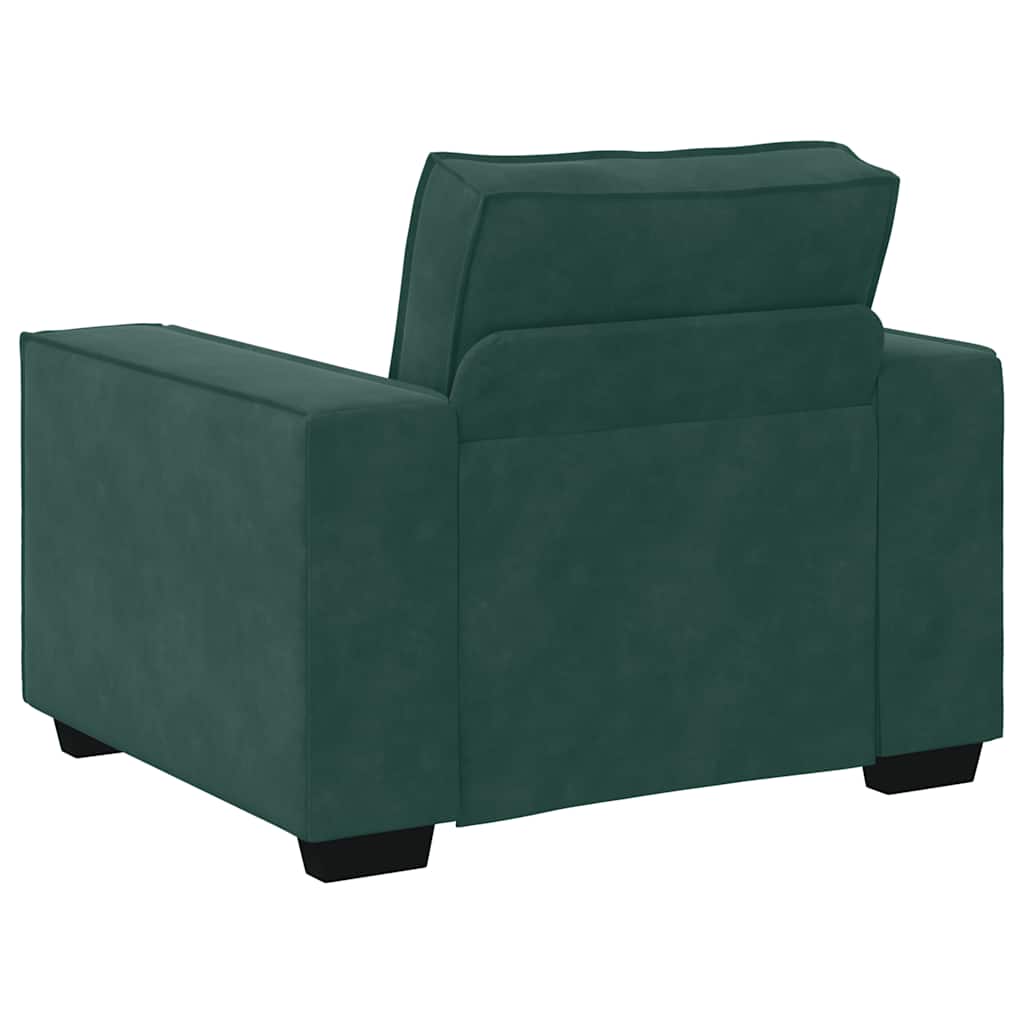 Fauteuil vert foncé 60 cm velours