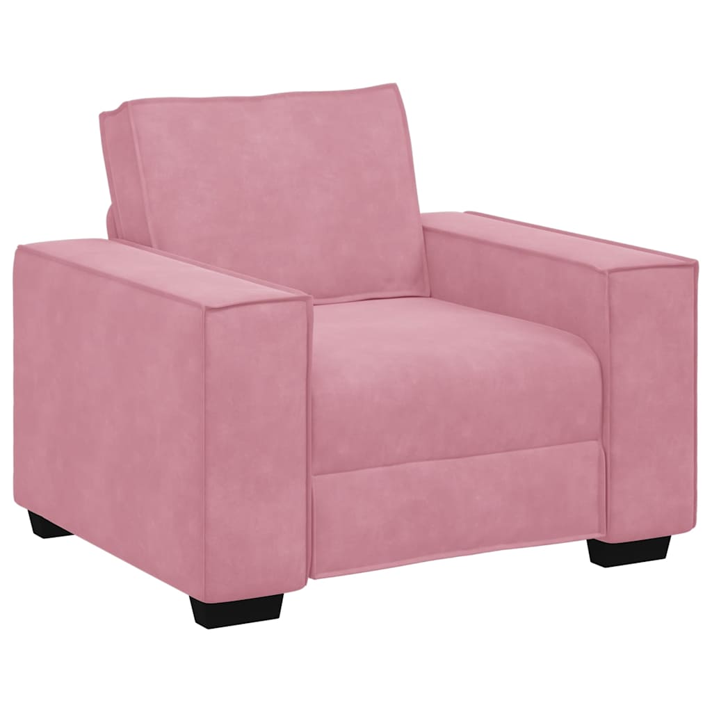 Fauteuil rose 60 cm velours