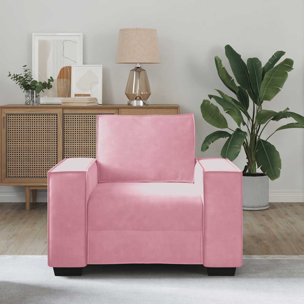 Fauteuil rose 60 cm velours
