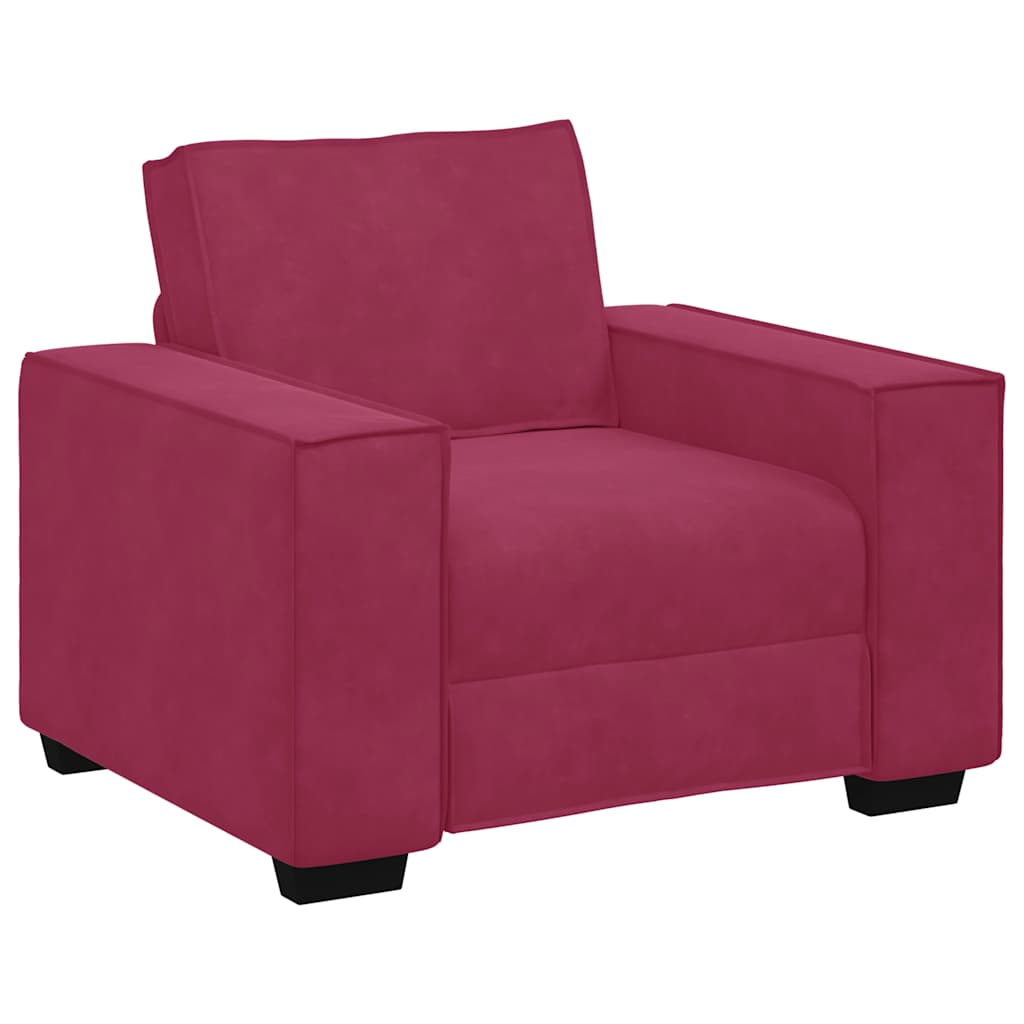 Fauteuil bordeaux 60 cm velours