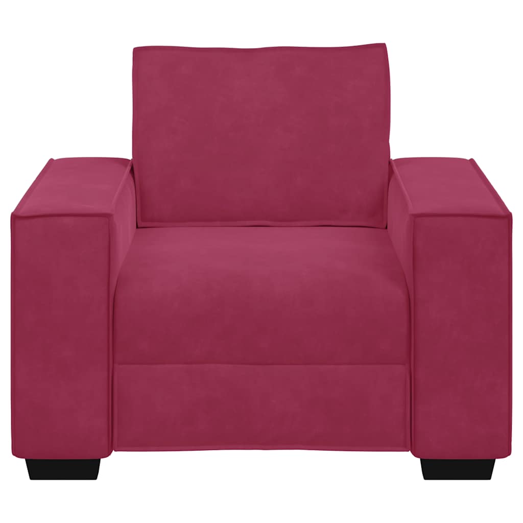 Fauteuil bordeaux 60 cm velours