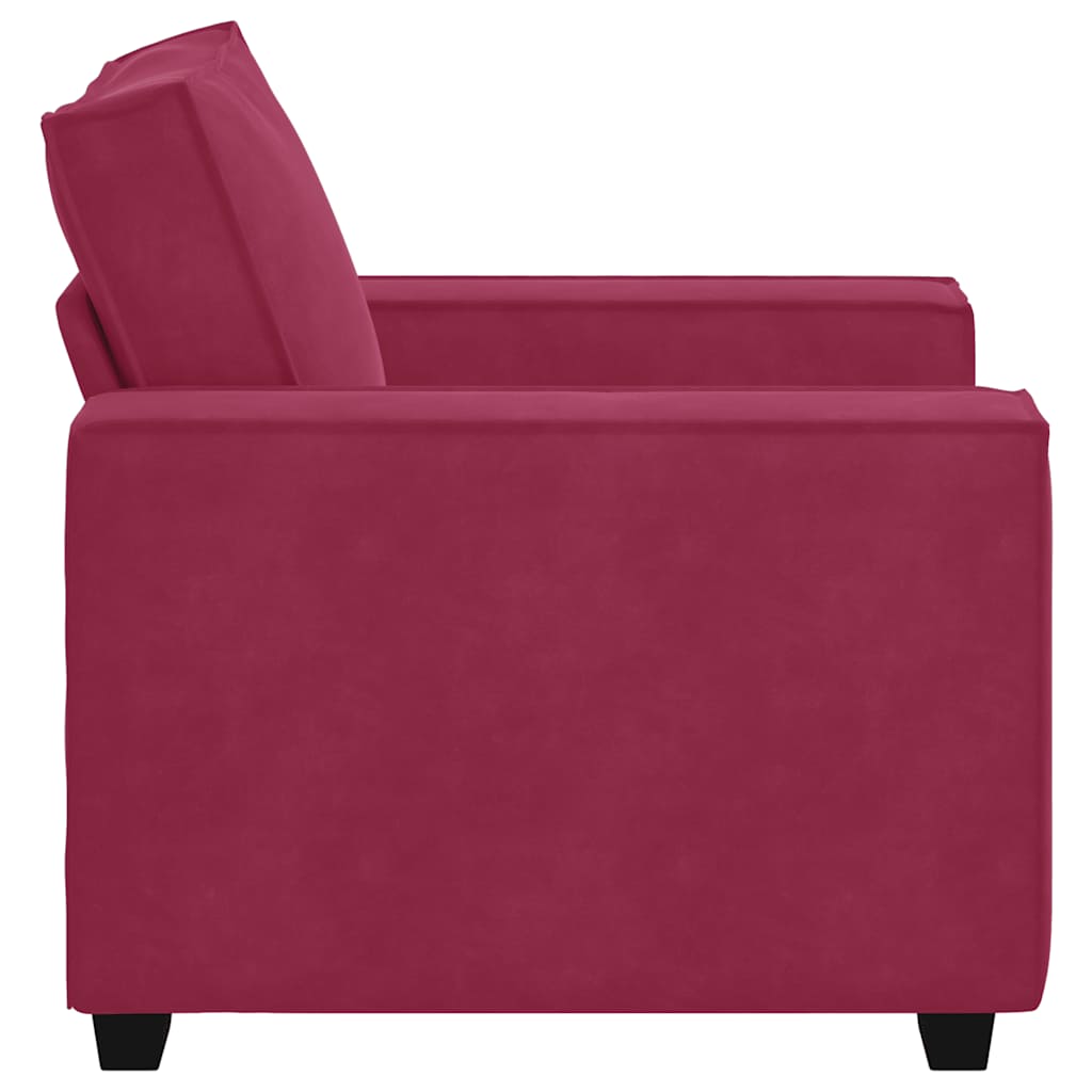 Fauteuil bordeaux 60 cm velours