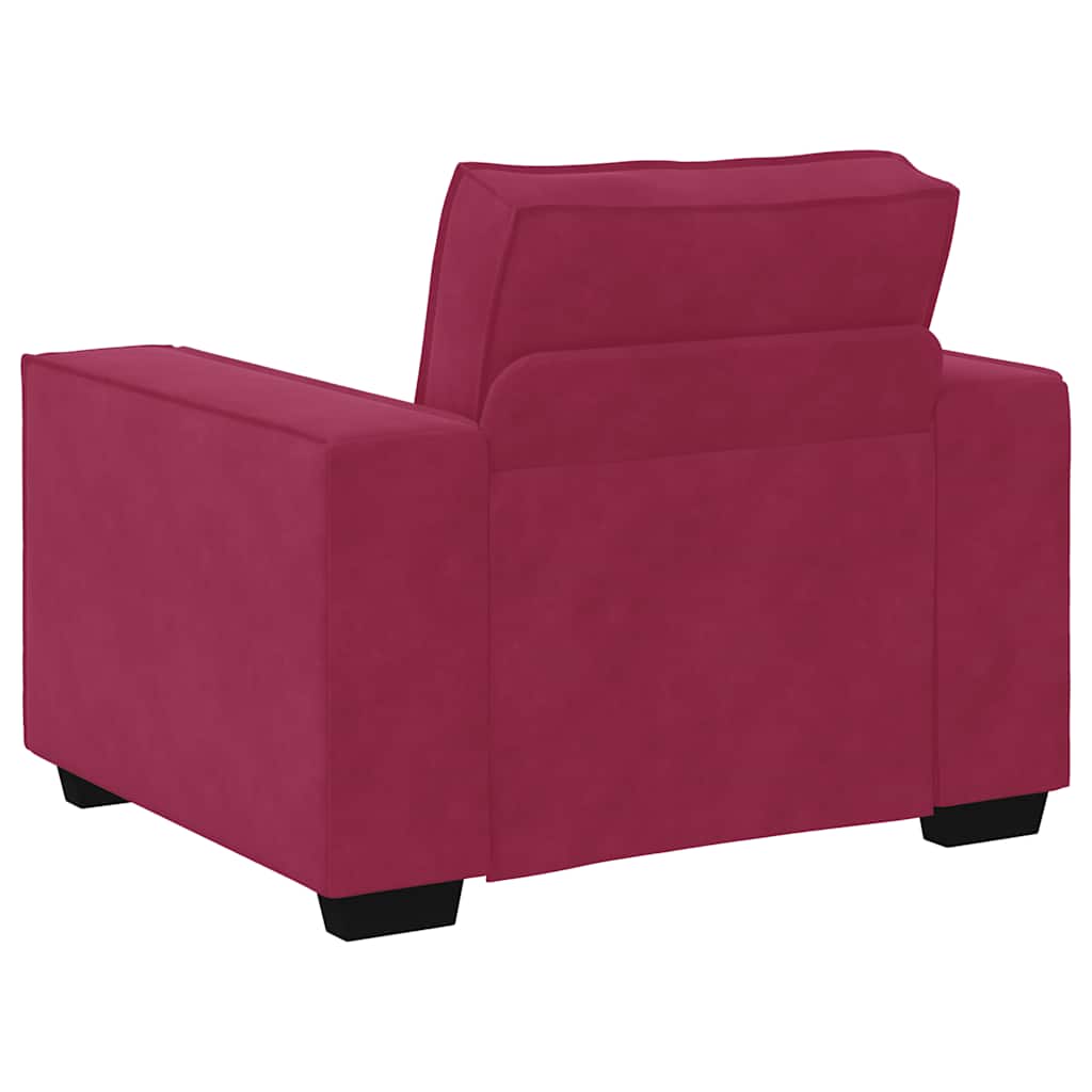 Fauteuil bordeaux 60 cm velours