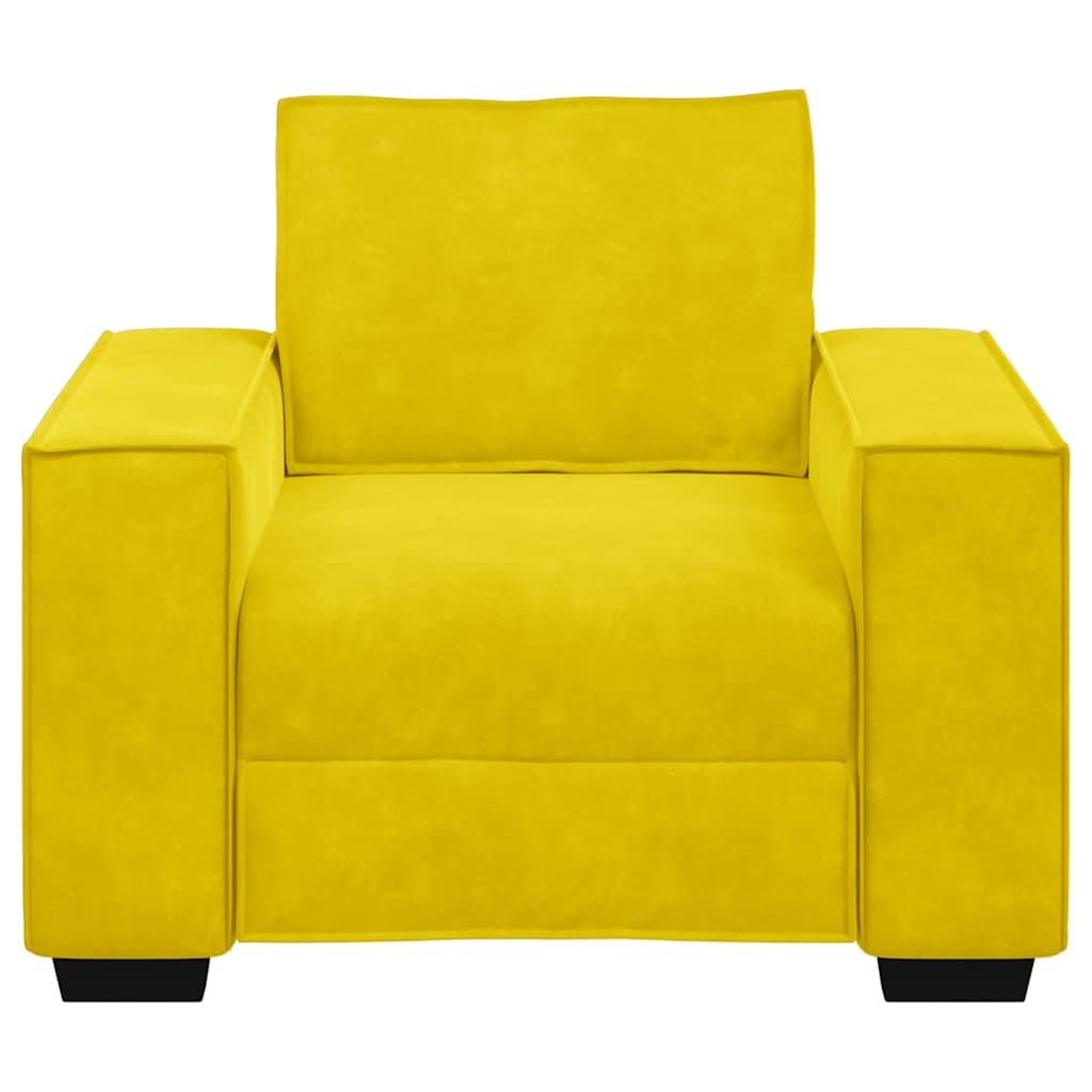 Fauteuil jaune 60 cm velours