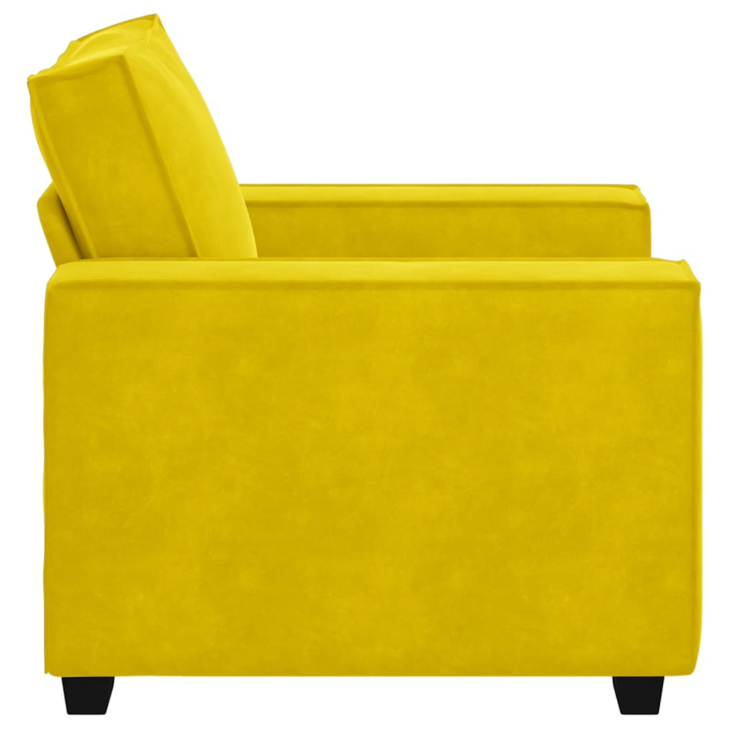 Fauteuil jaune 60 cm velours