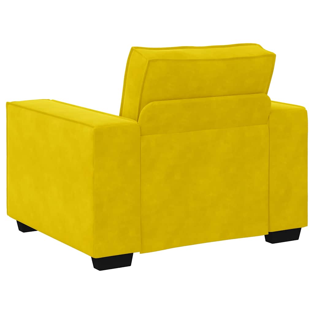 Fauteuil jaune 60 cm velours