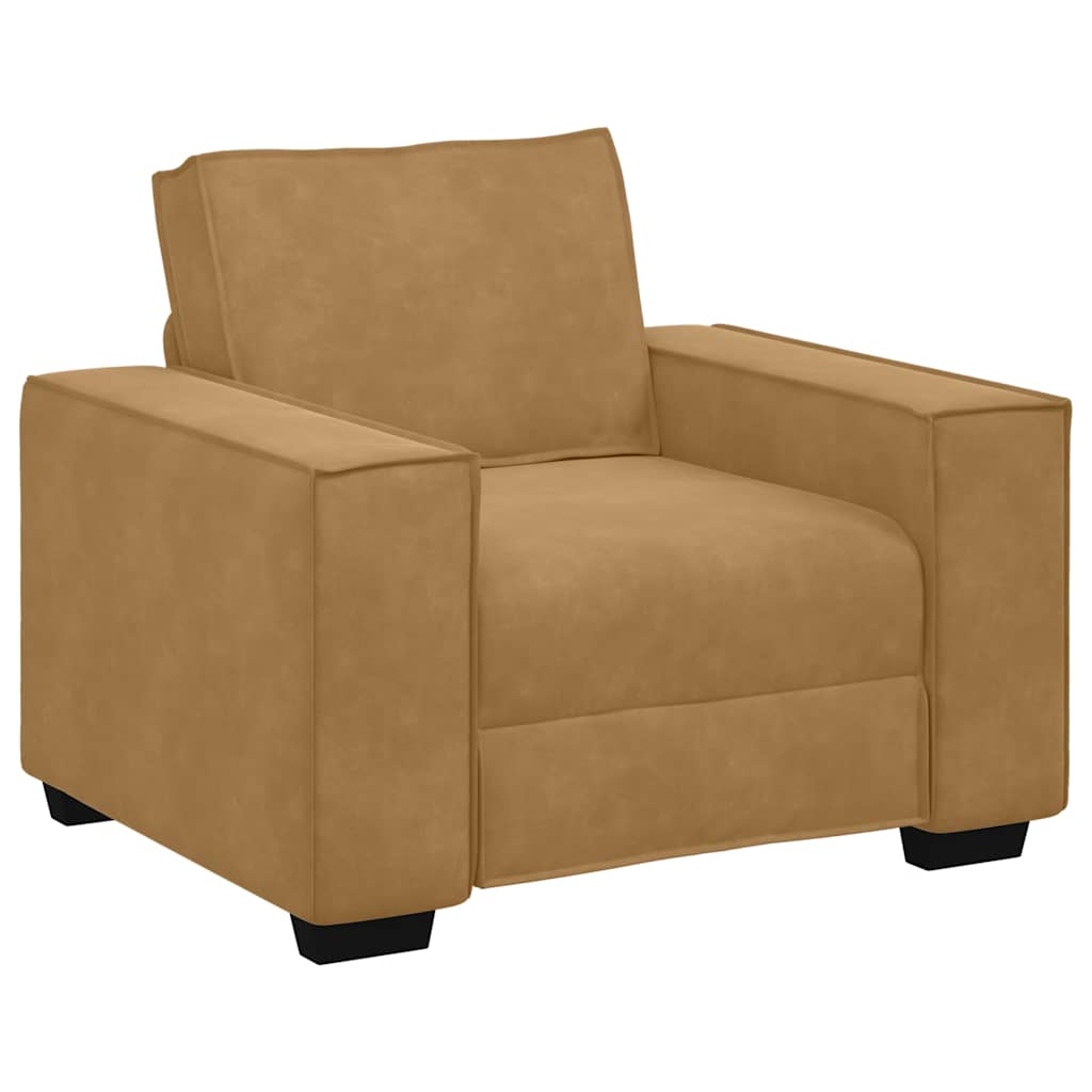 Fauteuil marron 60 cm velours