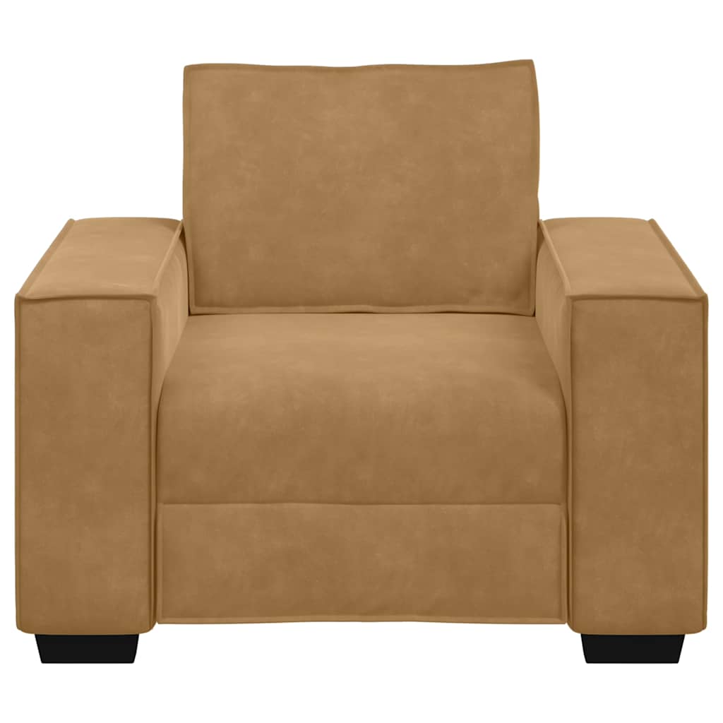 Fauteuil marron 60 cm velours
