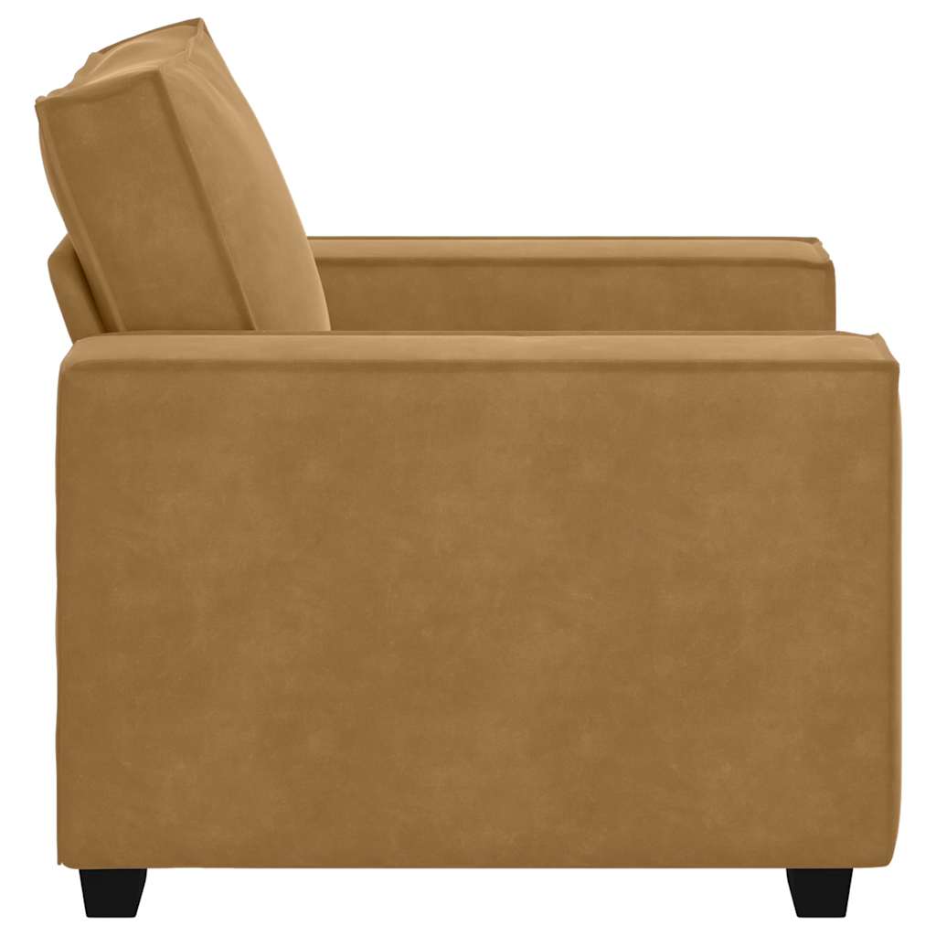 Fauteuil marron 60 cm velours