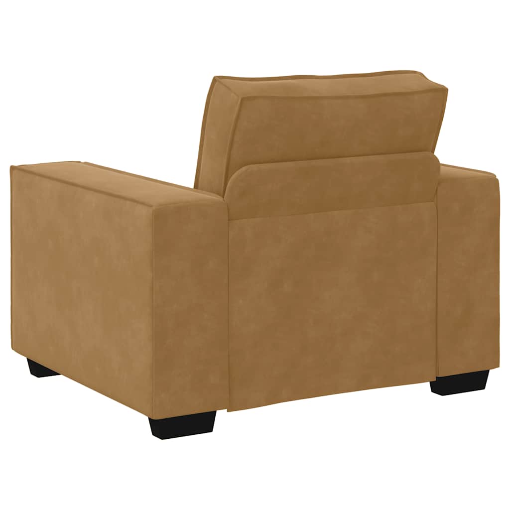 Fauteuil marron 60 cm velours
