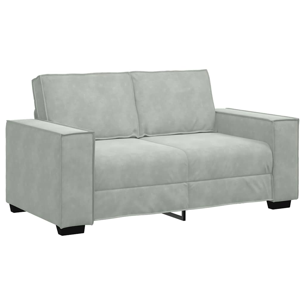 Canapé 2 places gris clair 120 cm velours