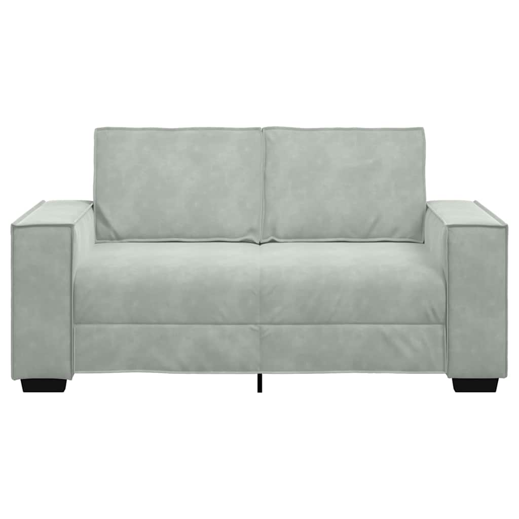 Canapé 2 places gris clair 120 cm velours