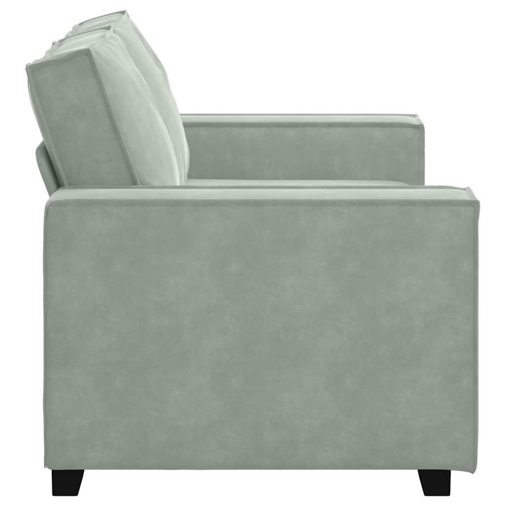 Canapé 2 places gris clair 120 cm velours