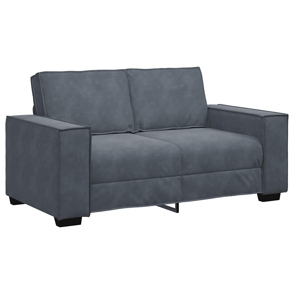 Canapé 2 places velours gris foncé 120 cm
