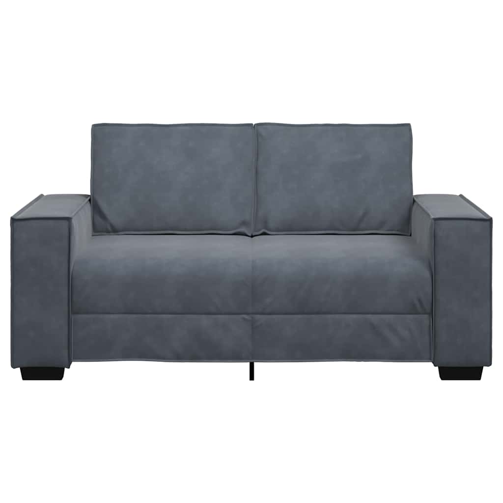 Canapé 2 places velours gris foncé 120 cm