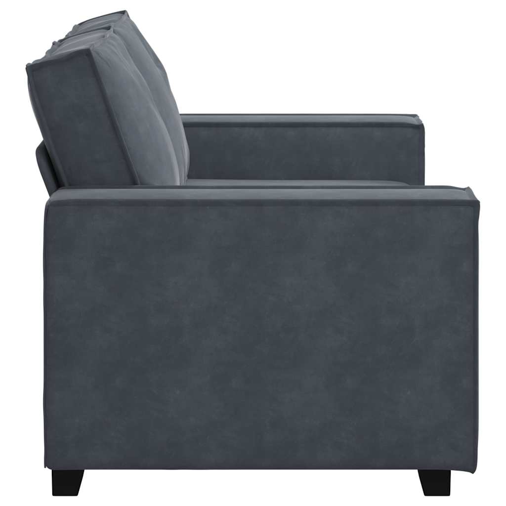 Canapé 2 places velours gris foncé 120 cm