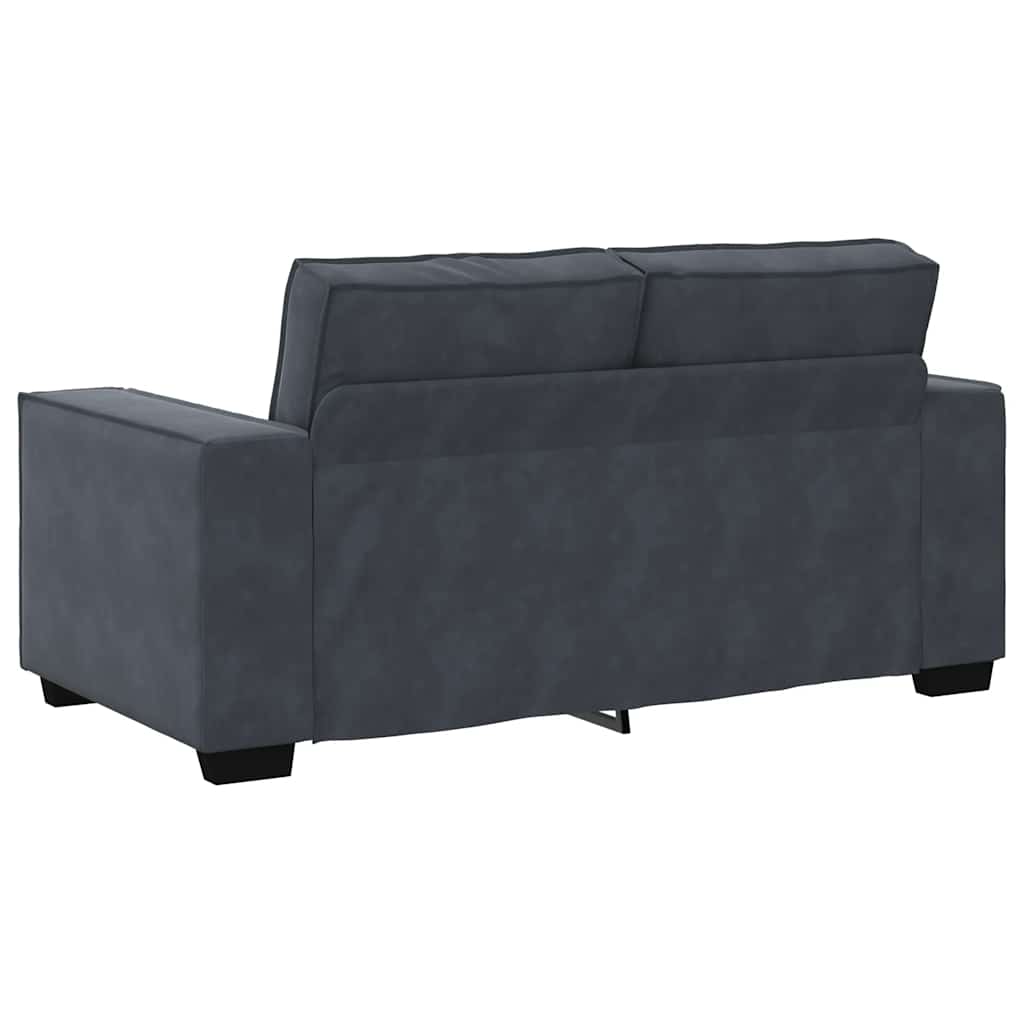 Canapé 2 places velours gris foncé 120 cm