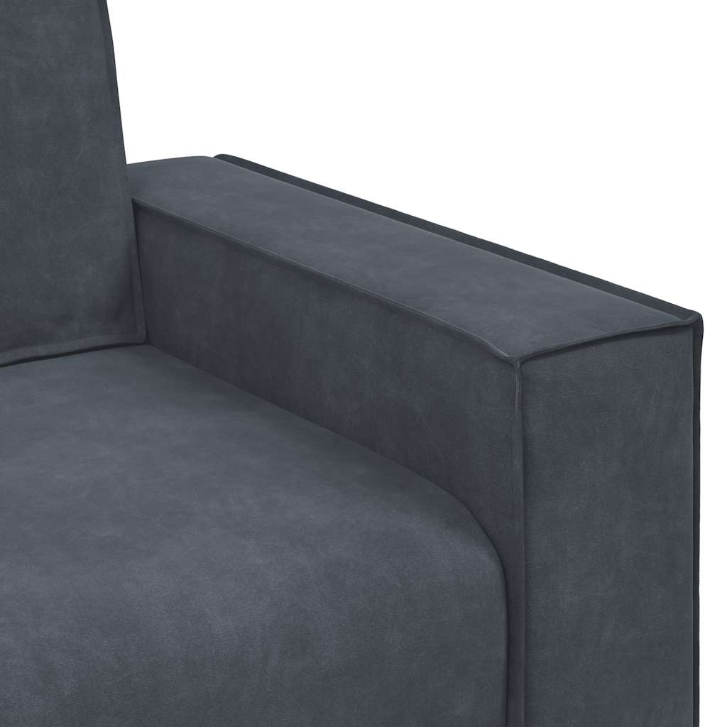Canapé 2 places velours gris foncé 120 cm