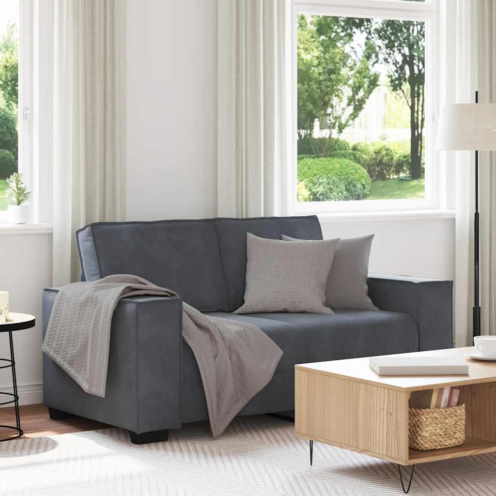 Canapé 2 places velours gris foncé 120 cm