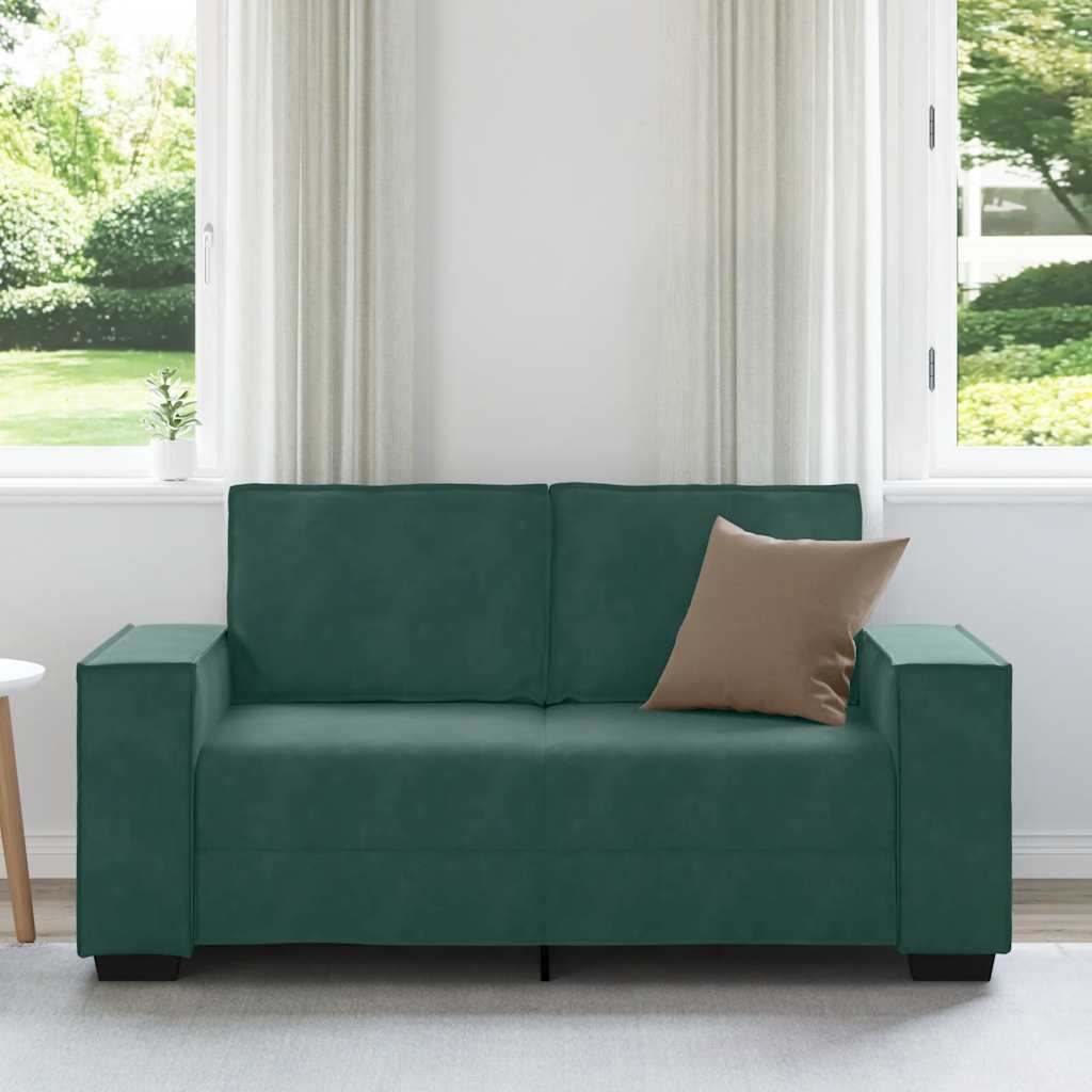 Canapé 2 places velours vert foncé 120 cm