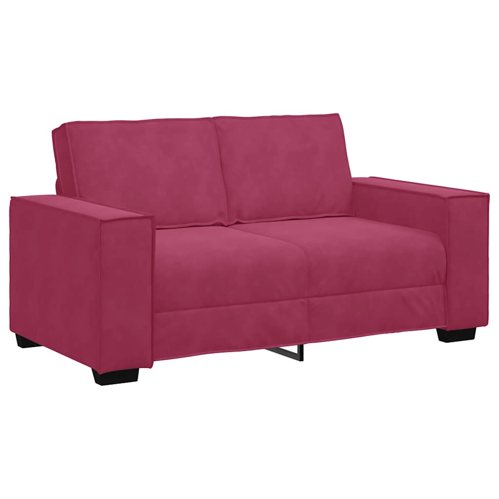 Canapé 2 places bordeaux 120 cm velours