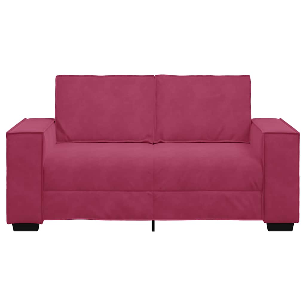 Canapé 2 places bordeaux 120 cm velours